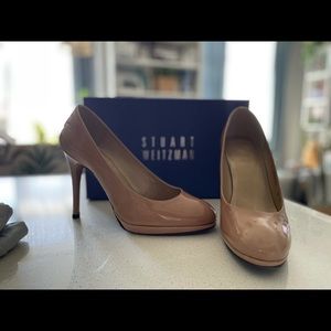 Stuart Weitzman Platswoon Patent Nude Pumps